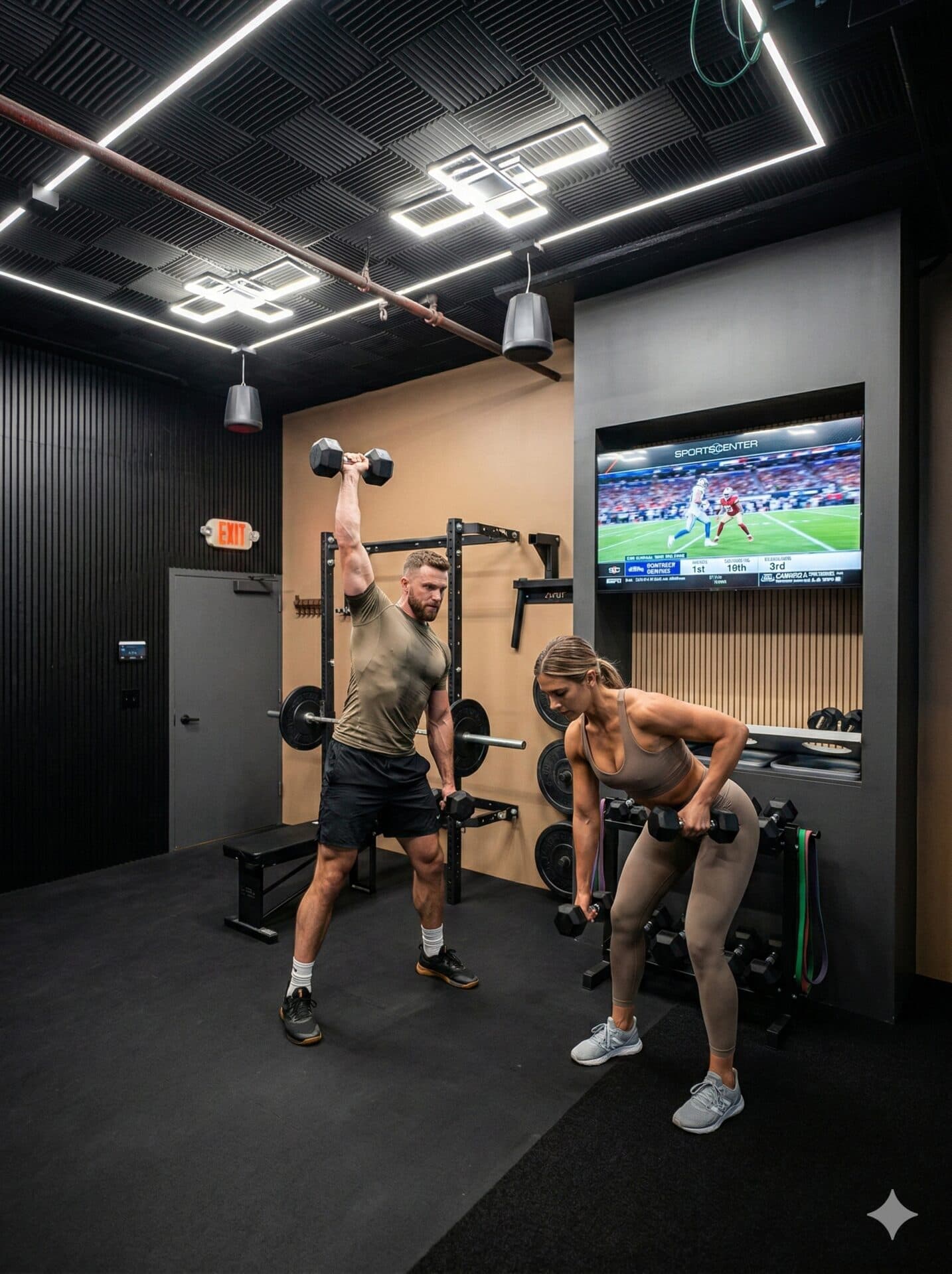 Private fitness studio with PRX wall rack